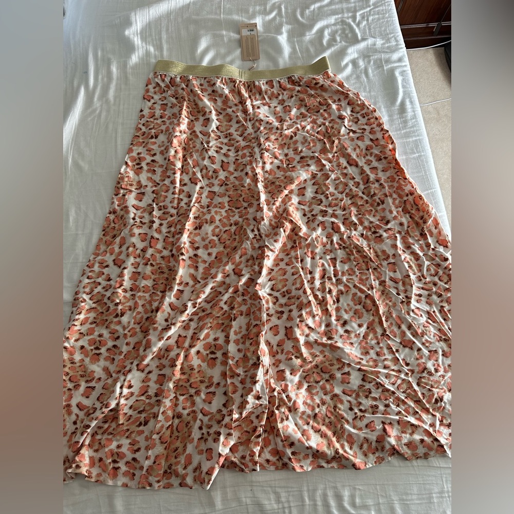 Esqualo Pink Leopard Midi Skirt NWT - Picture 5 of 16